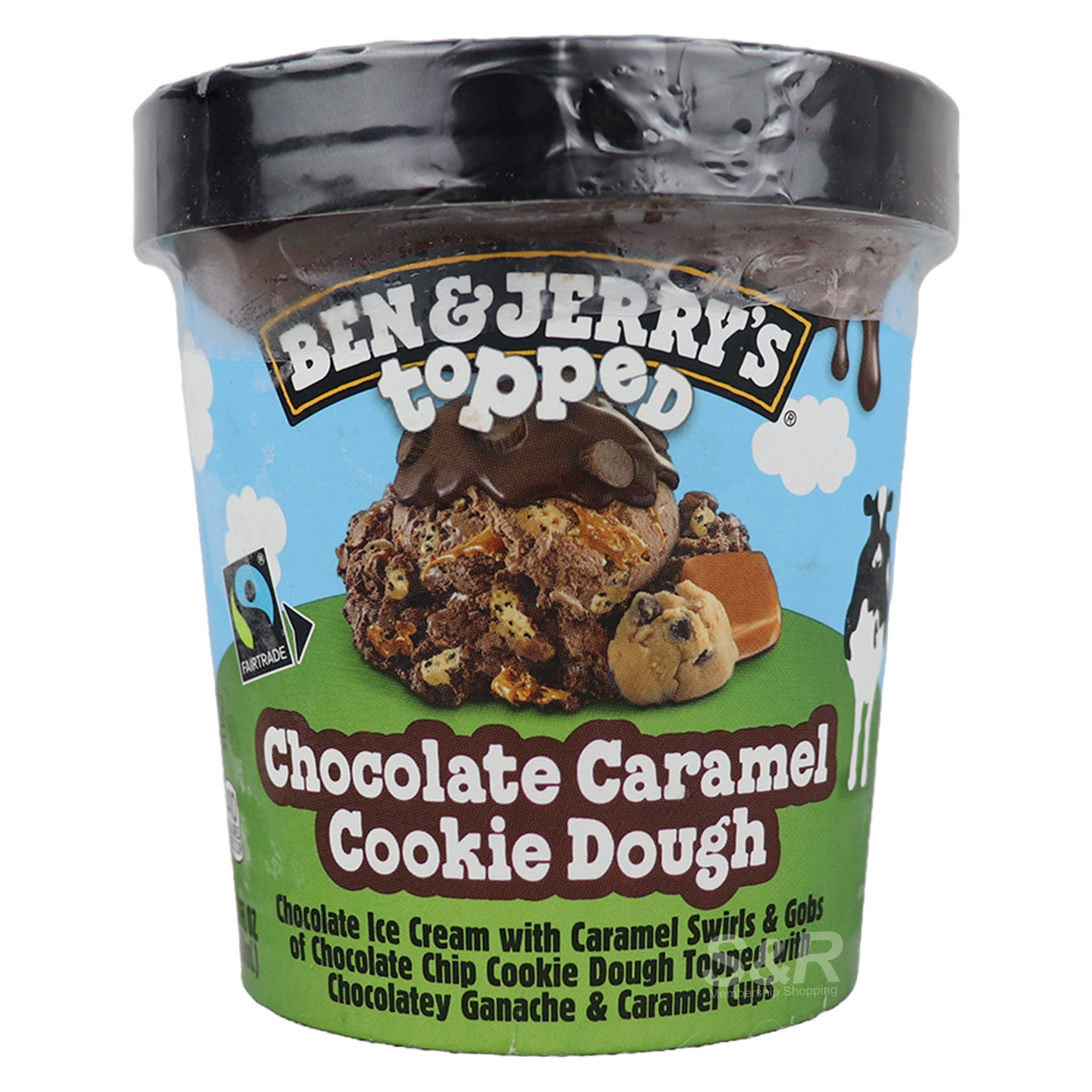 Ben and Jerry's Topped Chocolate Caramel Cookie Dough 450mL Ben and Jerry's Topped Chocolate Caramel Cookie Dough 450mL